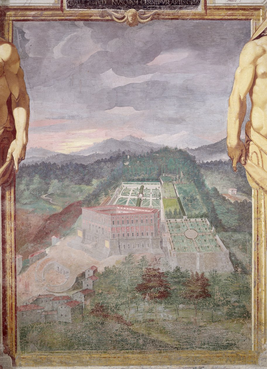 De Villa di Caprarola, vanaf de Loggia van de Villa Lante, 1568 door Raffaellino da Reggio