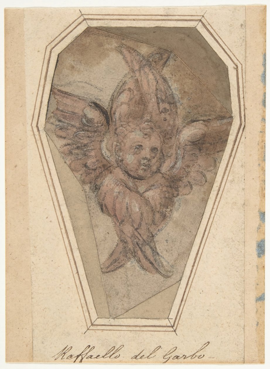 Een seraf, cartoon voor een borduurwerk, 1466-1524 door Raffaellino del Garbo