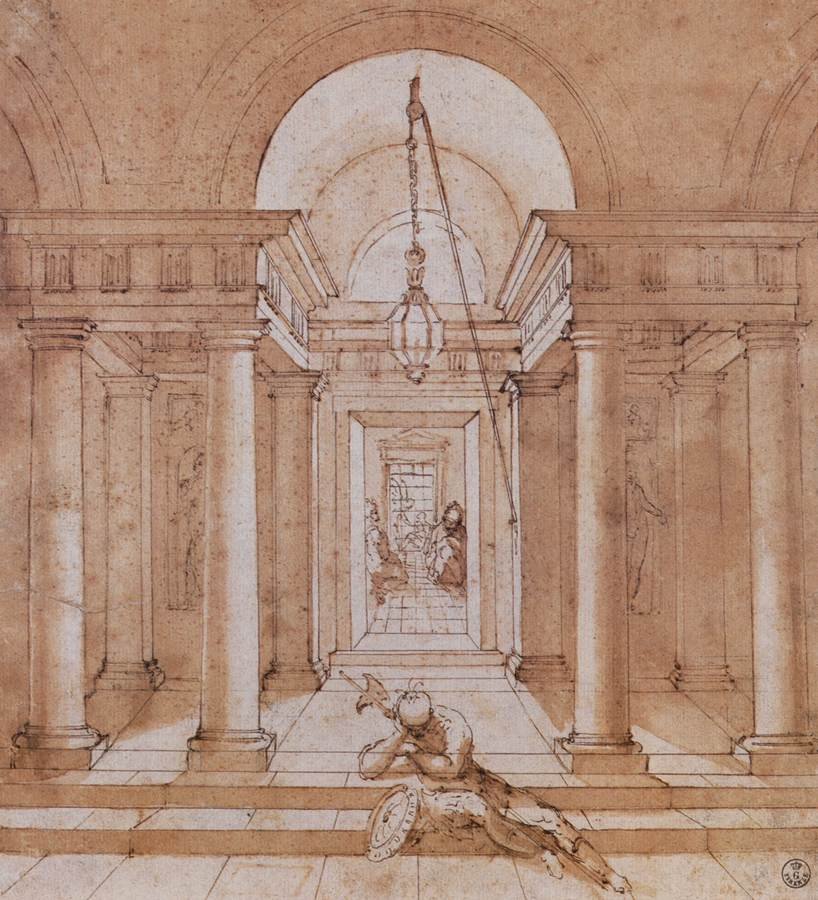Een soldaat voor de cel van Sint-Petrus door Raffaello Sanzio Raphael