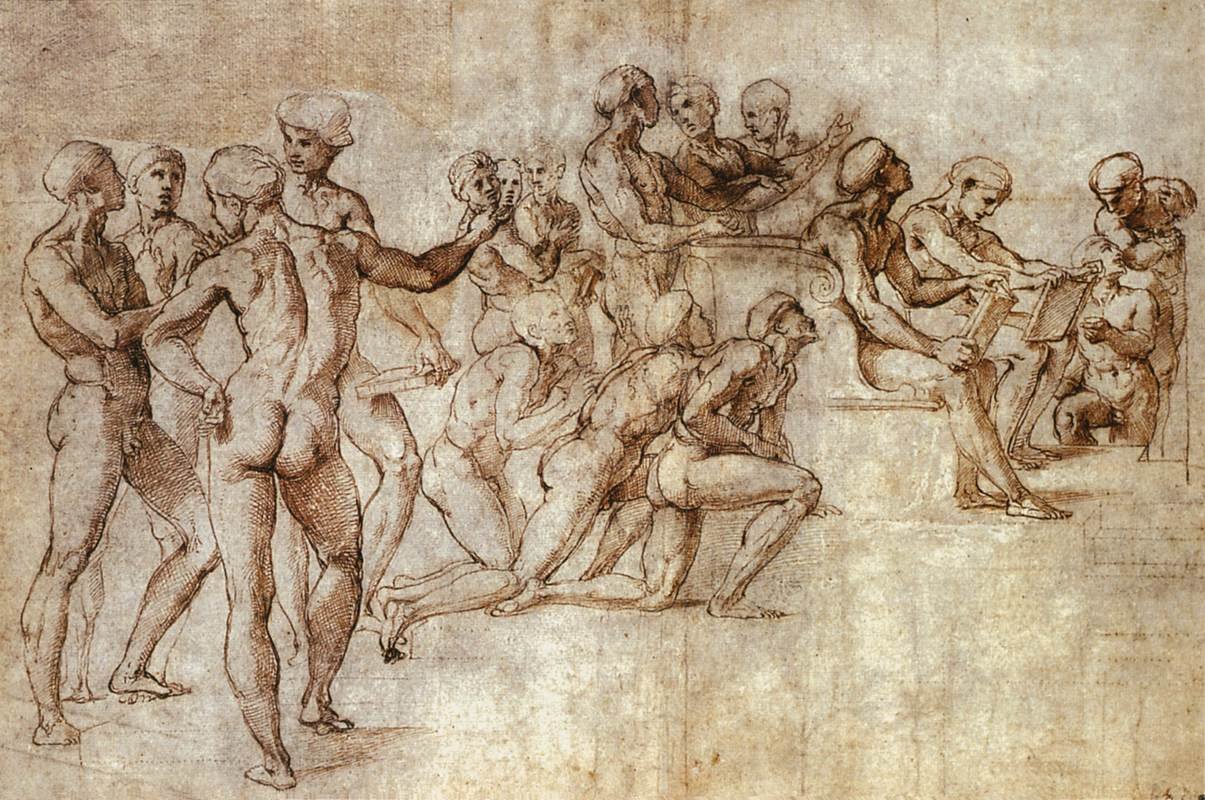 Naakte Garzone Studie voor de Disputa door Raffaello Sanzio Raphael