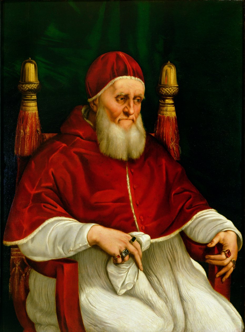 Portret van Paus Julius II (1443-1513) c.1512 door Raffaello Sanzio Raphael