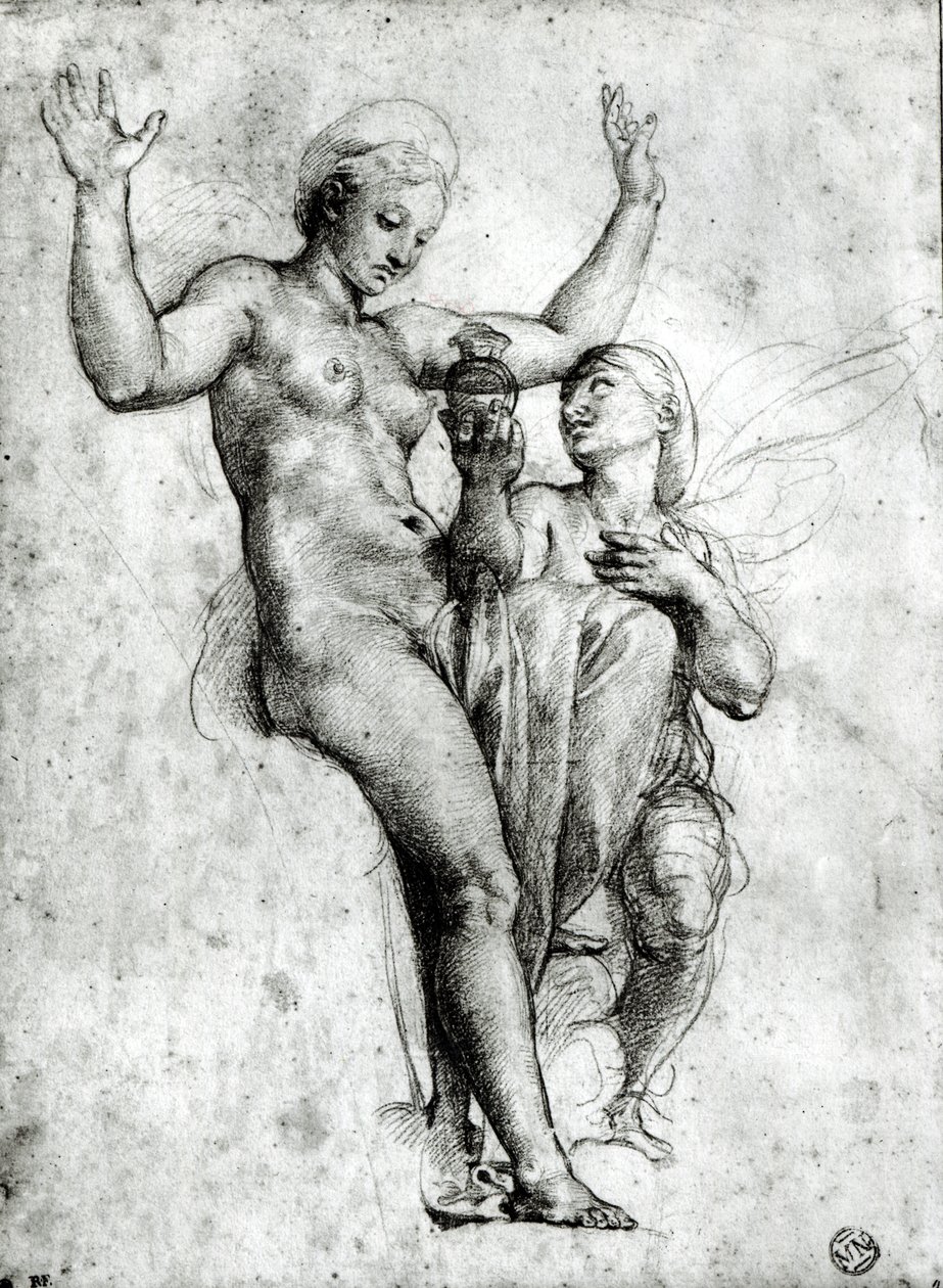 Psyche presenteert Venus water uit de Styx, 1517 door Raffaello Sanzio Raphael