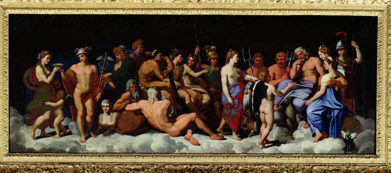 De vergadering van de goden, naar de fresco