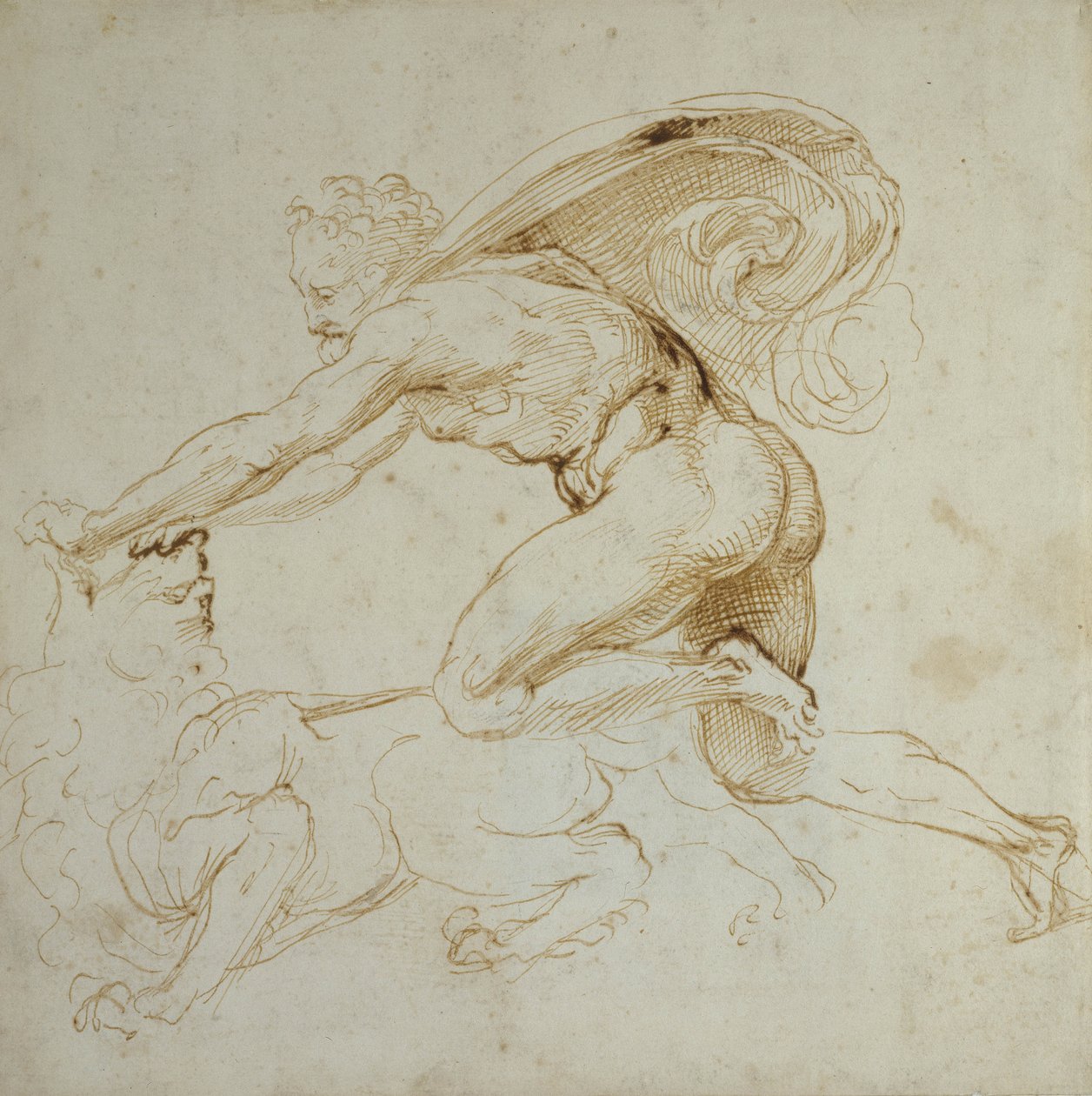 Hercules overwint een Leeuw door Raffaello Sanzio Raphael