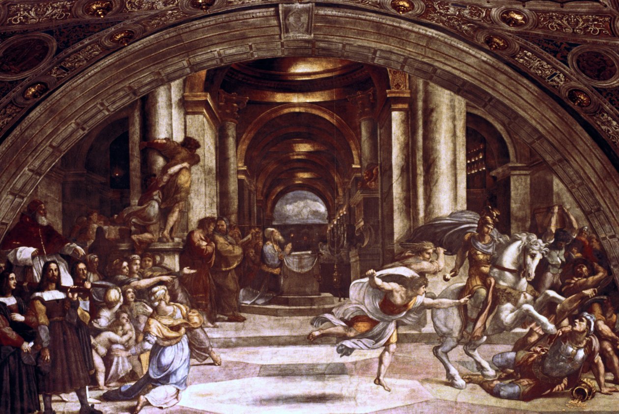De Verdrijving van Heliodorus uit de Tempel, 1512-1514 door Raffaello Sanzio Raphael