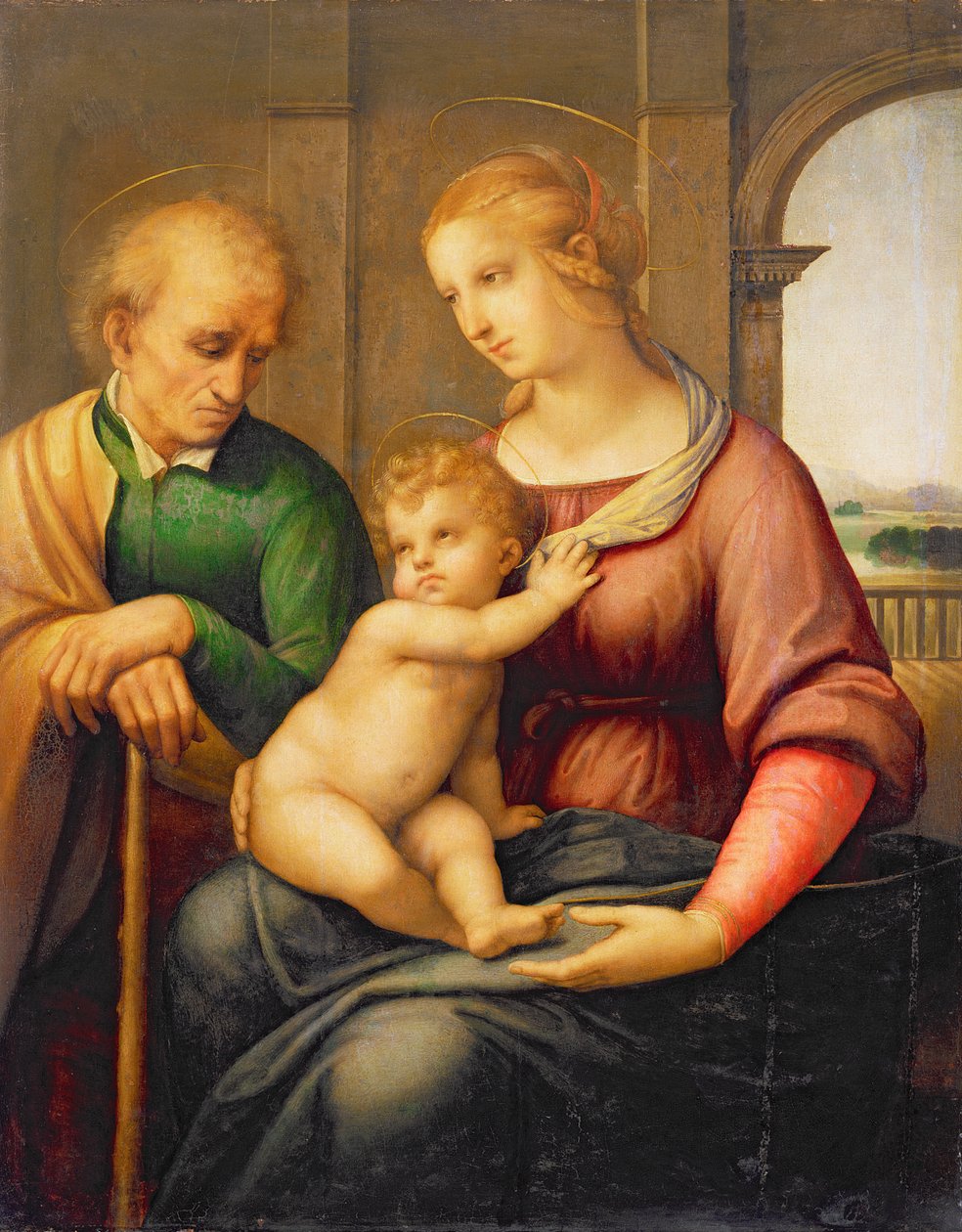 De Heilige Familie, of Madonna met de Baardloze Jozef, c.1506 door Raffaello Sanzio Raphael