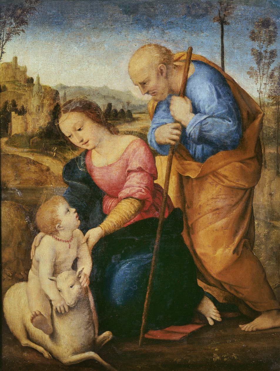 De Heilige Familie met een Lam door Raffaello Sanzio Raphael
