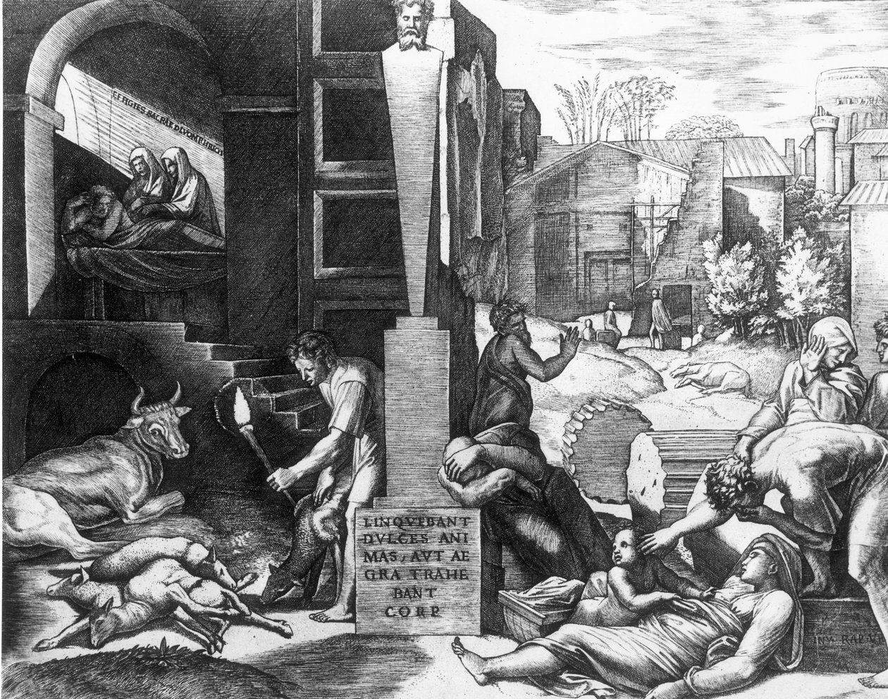 De pest bij dieren en mensen door Raffaello Sanzio Raphael