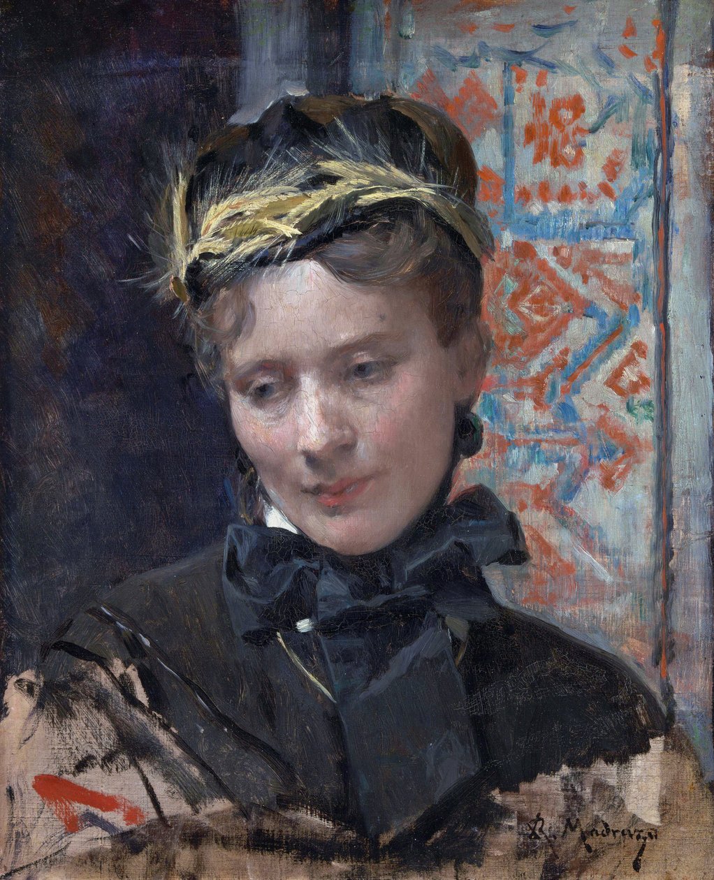 Portret van een dame door Raimundo de Madrazo y Garreta