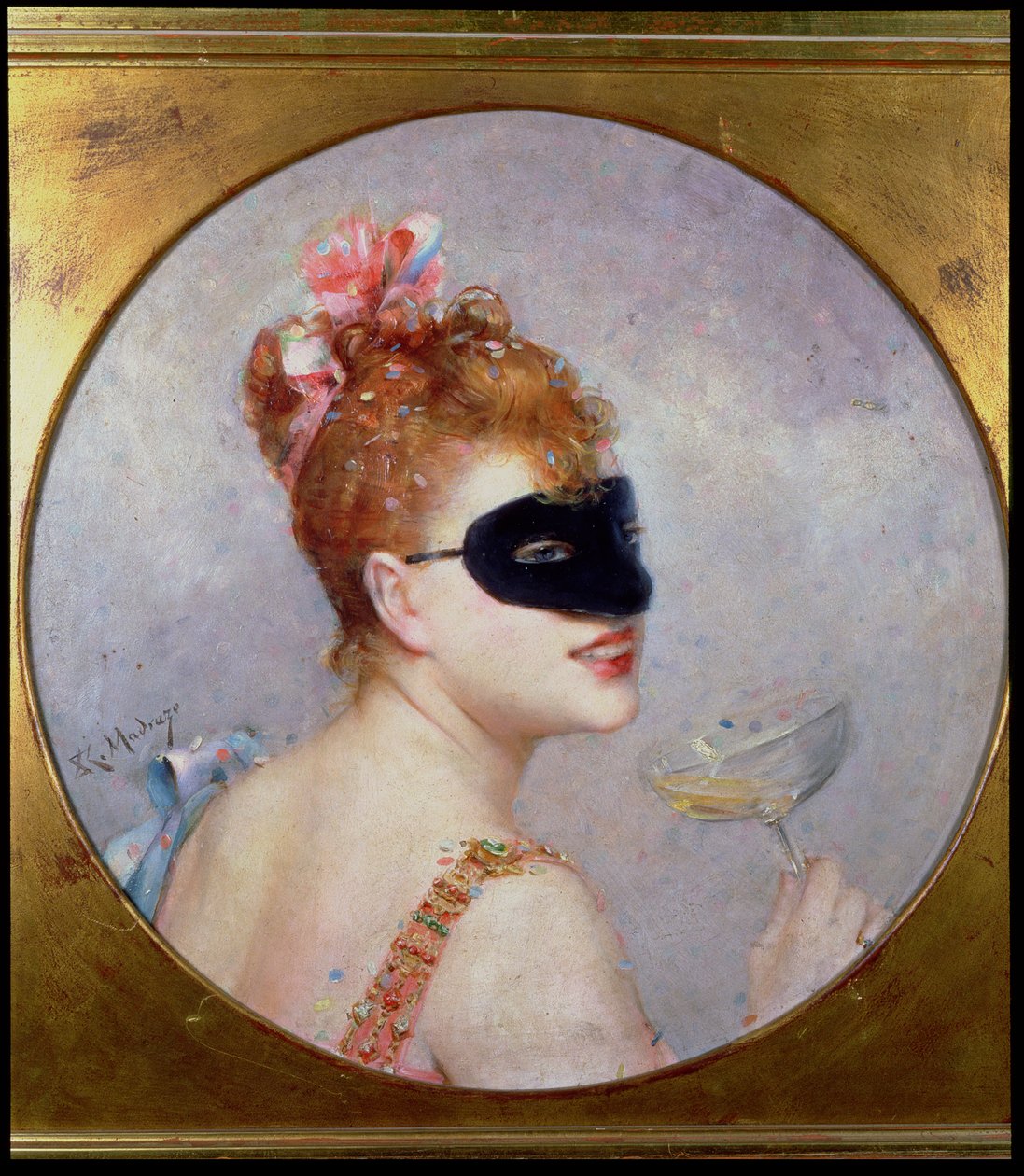 Vrouw met een masker door Raimundo de Madrazo y Garreta
