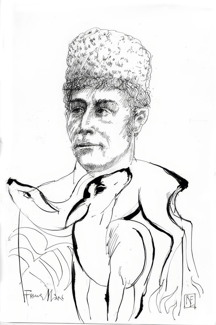 Franz Marc / Tekening van Rainer Ehrt door Rainer Ehrt
