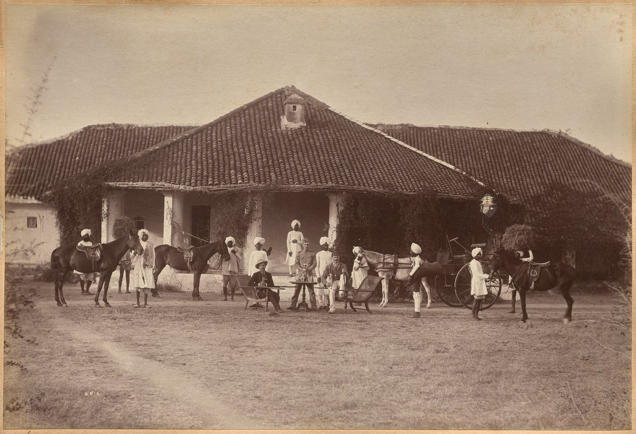 Dr. Morris en gezelschap, Jhansi (voorkant) door Raja Deen Dayal