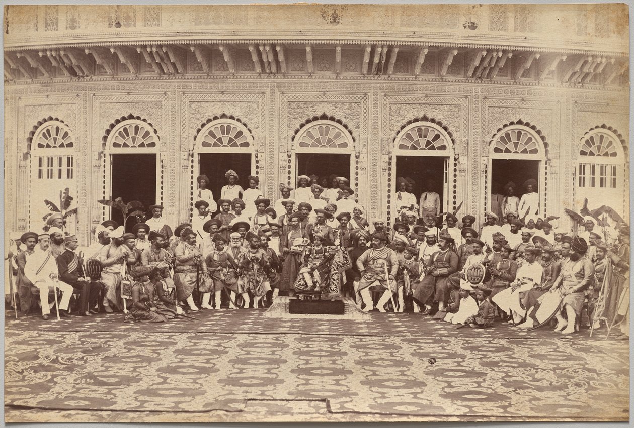 Maharadja van Scindia, edelen en hoge ambtenaren, Gwalior door Raja Deen Dayal