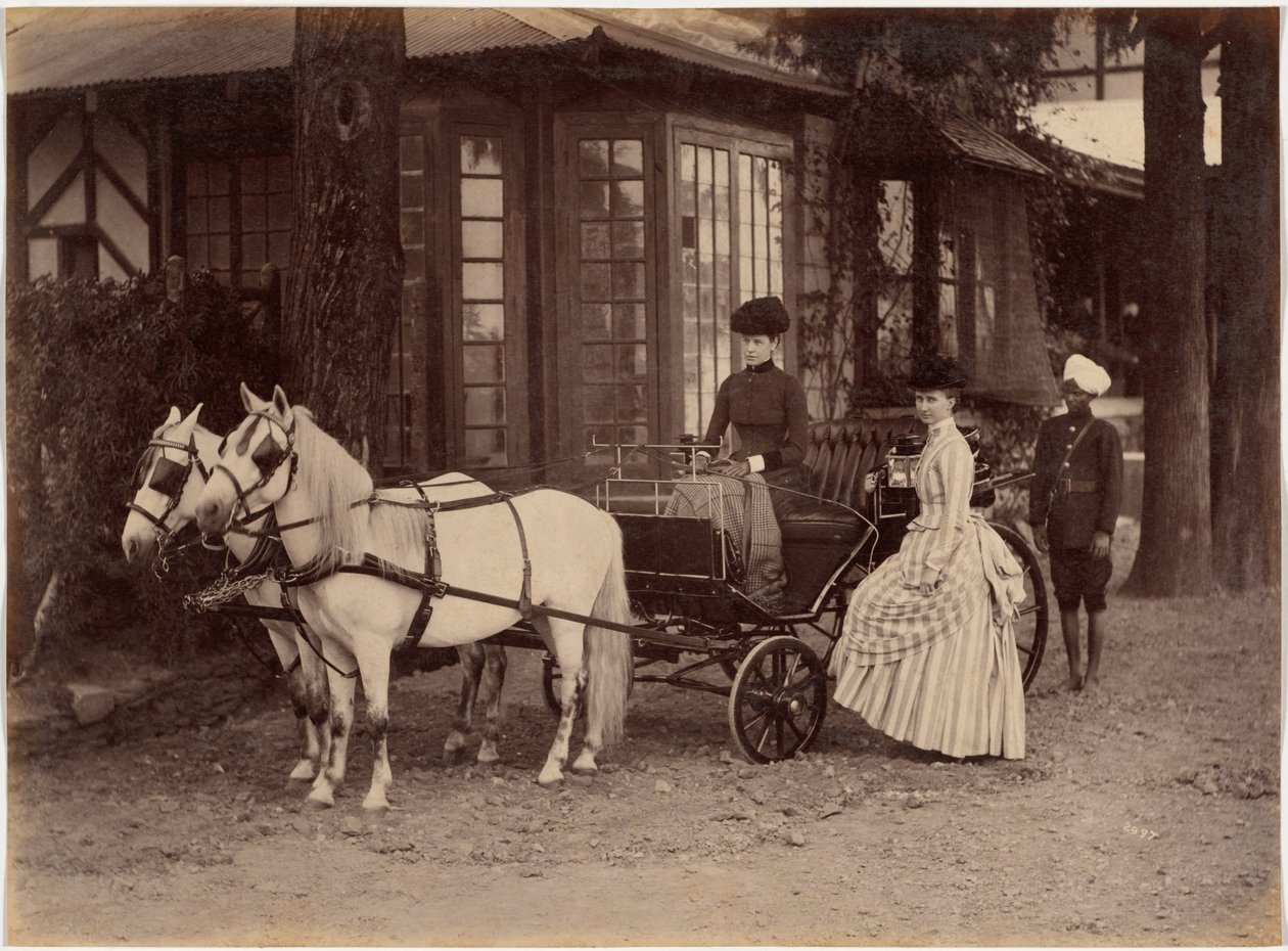 Mevrouw en juffrouw Lyall, Shimla door Raja Deen Dayal
