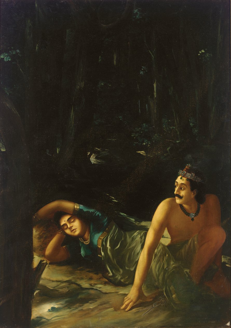 Nala en Damayanti door Raja Ravi Varma