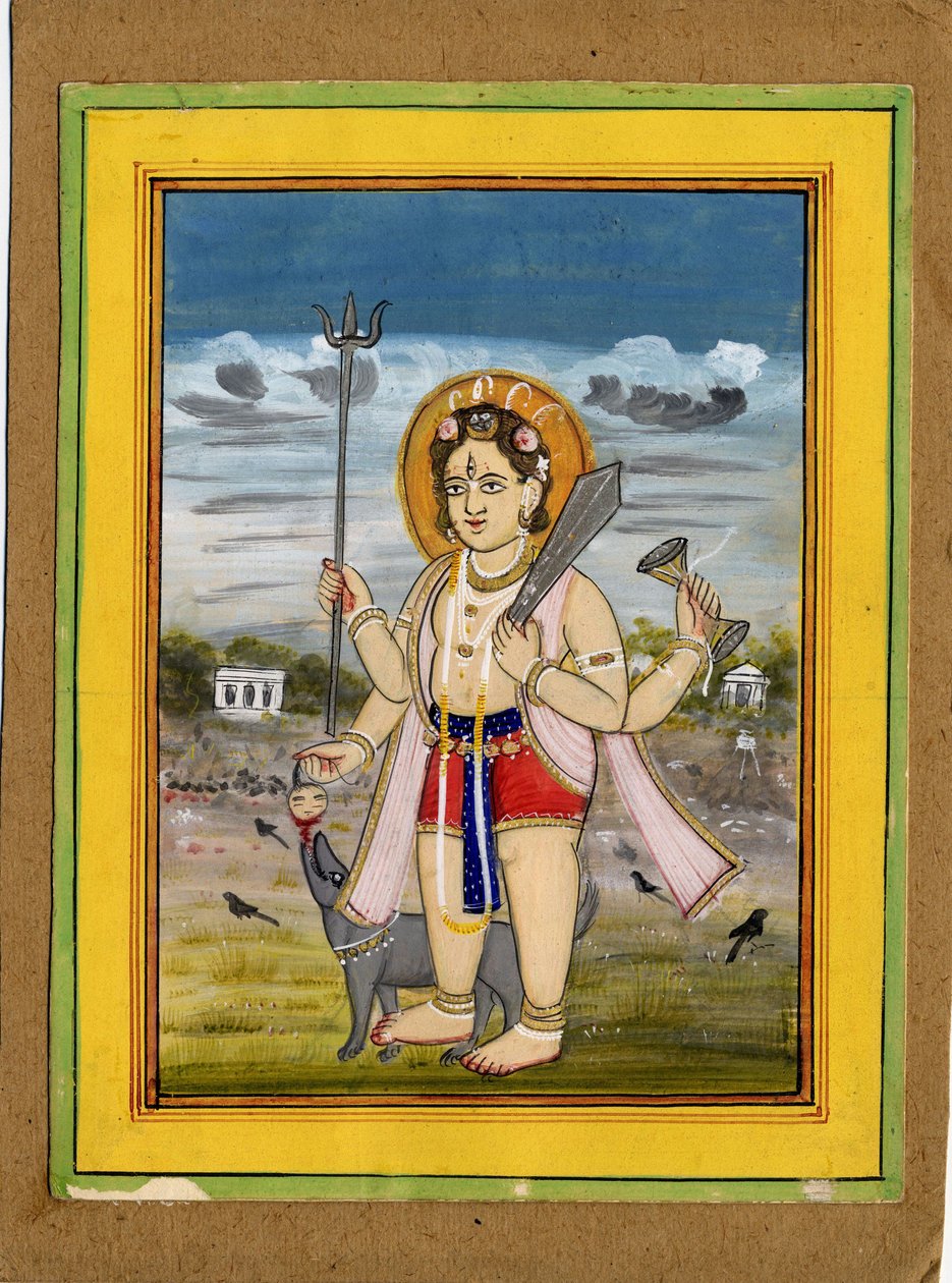 Een staande figuur van Bhairava, een vorm van Śiva. door Rajasthan School