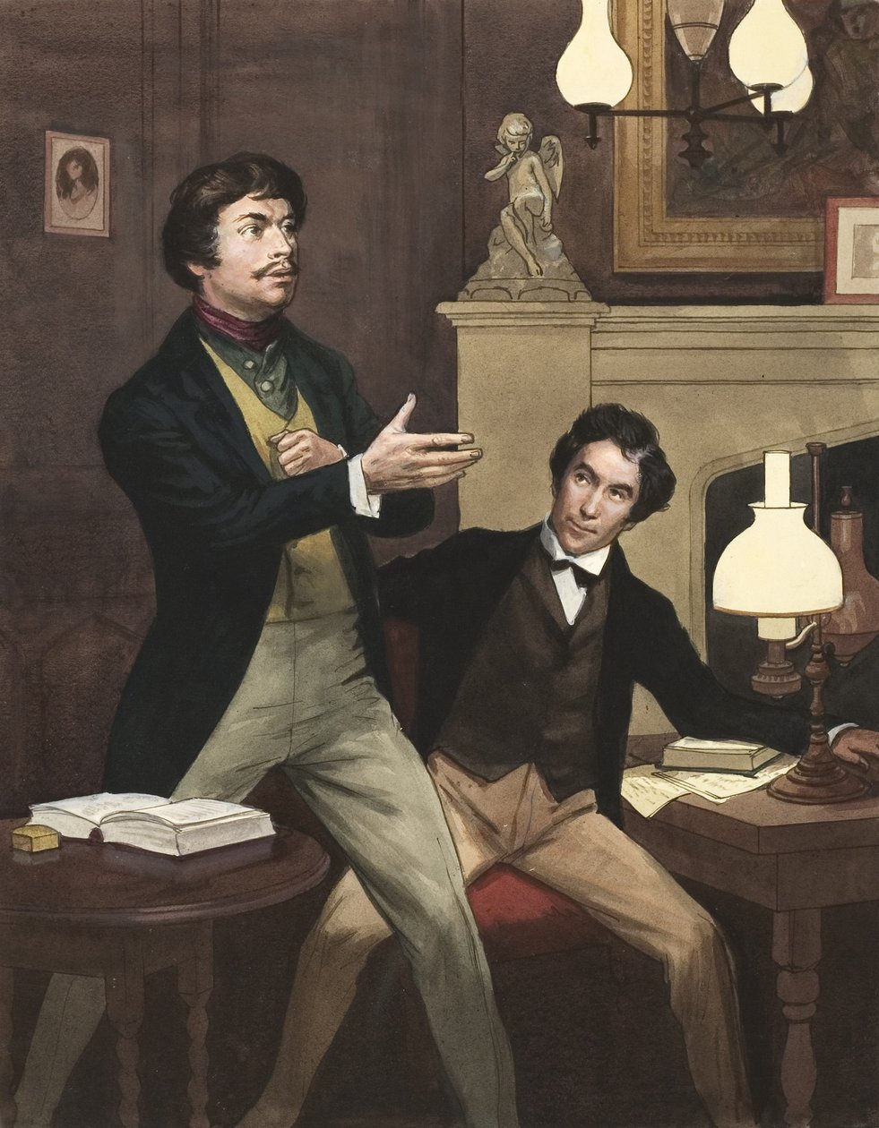 Henry Irving (1870-1919) met William Hoskins (gouache op papier) door Ralph Bruce