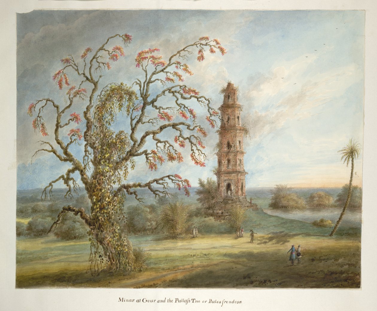 De vijf verdiepingen tellende toren in Gaur bekend als de Pir Asa Minar of Firoz Shah Minar door Ram Sita