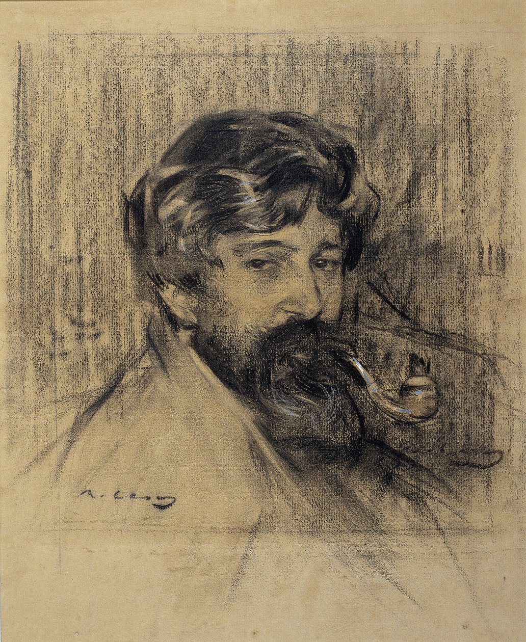Portret van Santiago Rusiñol door Ramón Casas
