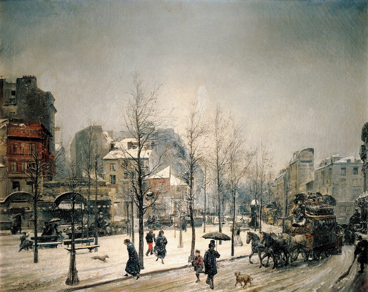 Sneeuw op de Boulevard de Clichy door Ramón Martí Alsina