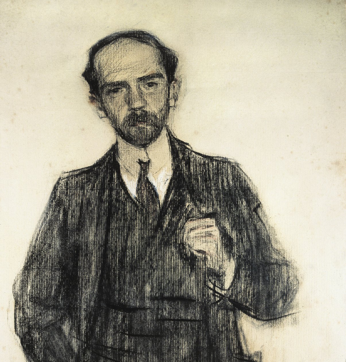 Portret van Pio Baroja. ca. 1904 - 1905 (tekening) door Ramón Casas