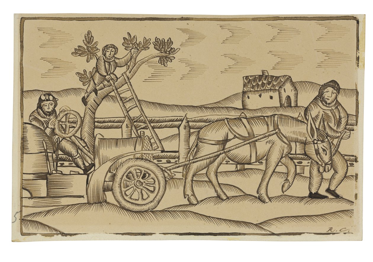 Toerisme op het Spaanse Platteland (potlood, pen & inkt op papier) door Ramon Casas i Carbo