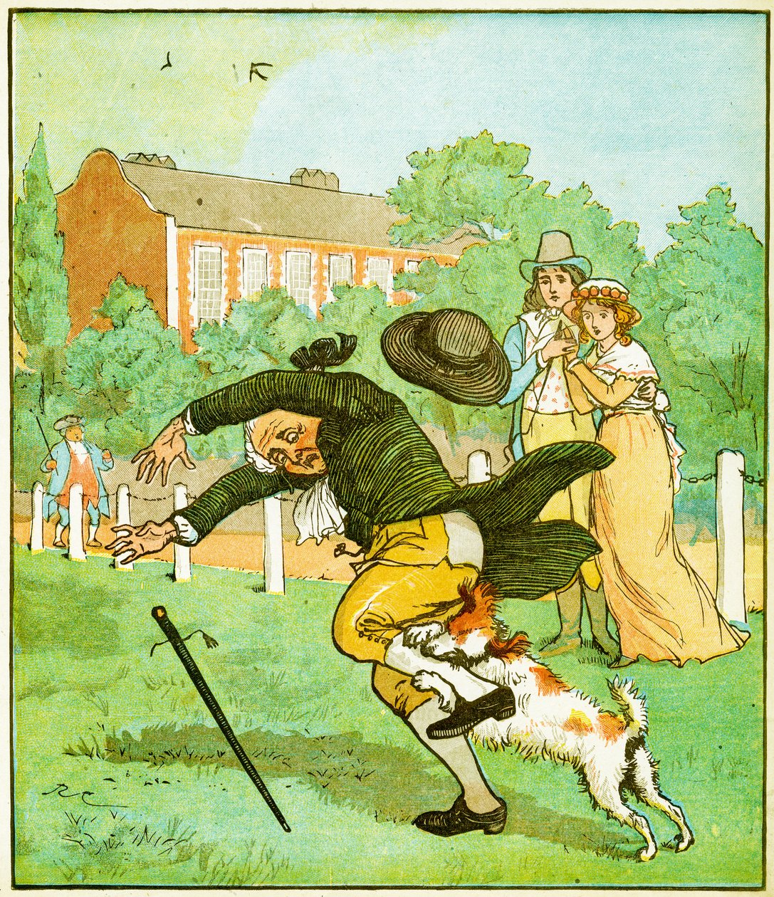 Illustratie voor Een elegie over de dood van een gekke hond, 1879 door Randolph Caldecott