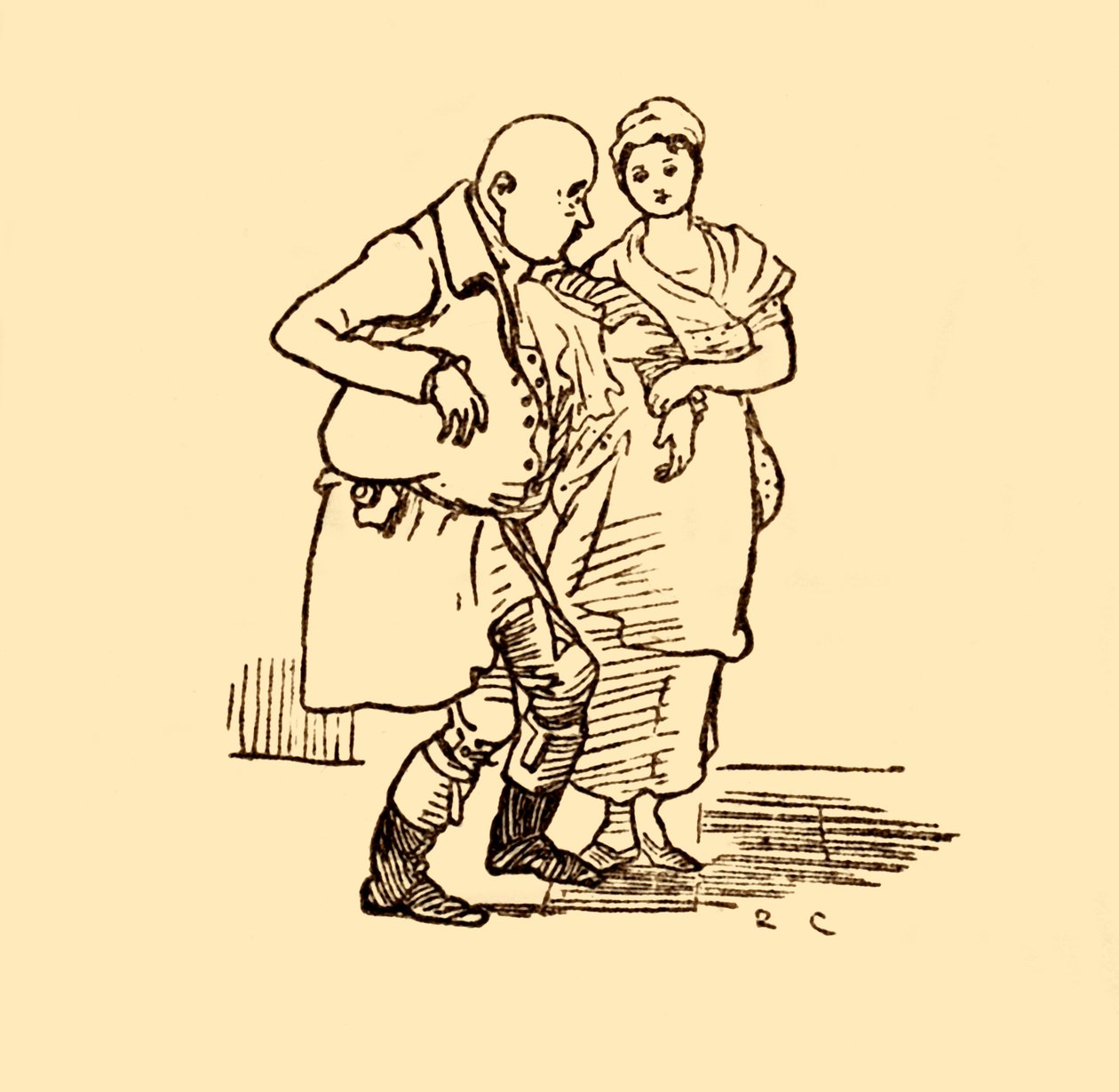 John Gilpin arriveert, zonder hoed en pruik, 1878, ca. 1918 door Randolph Caldecott