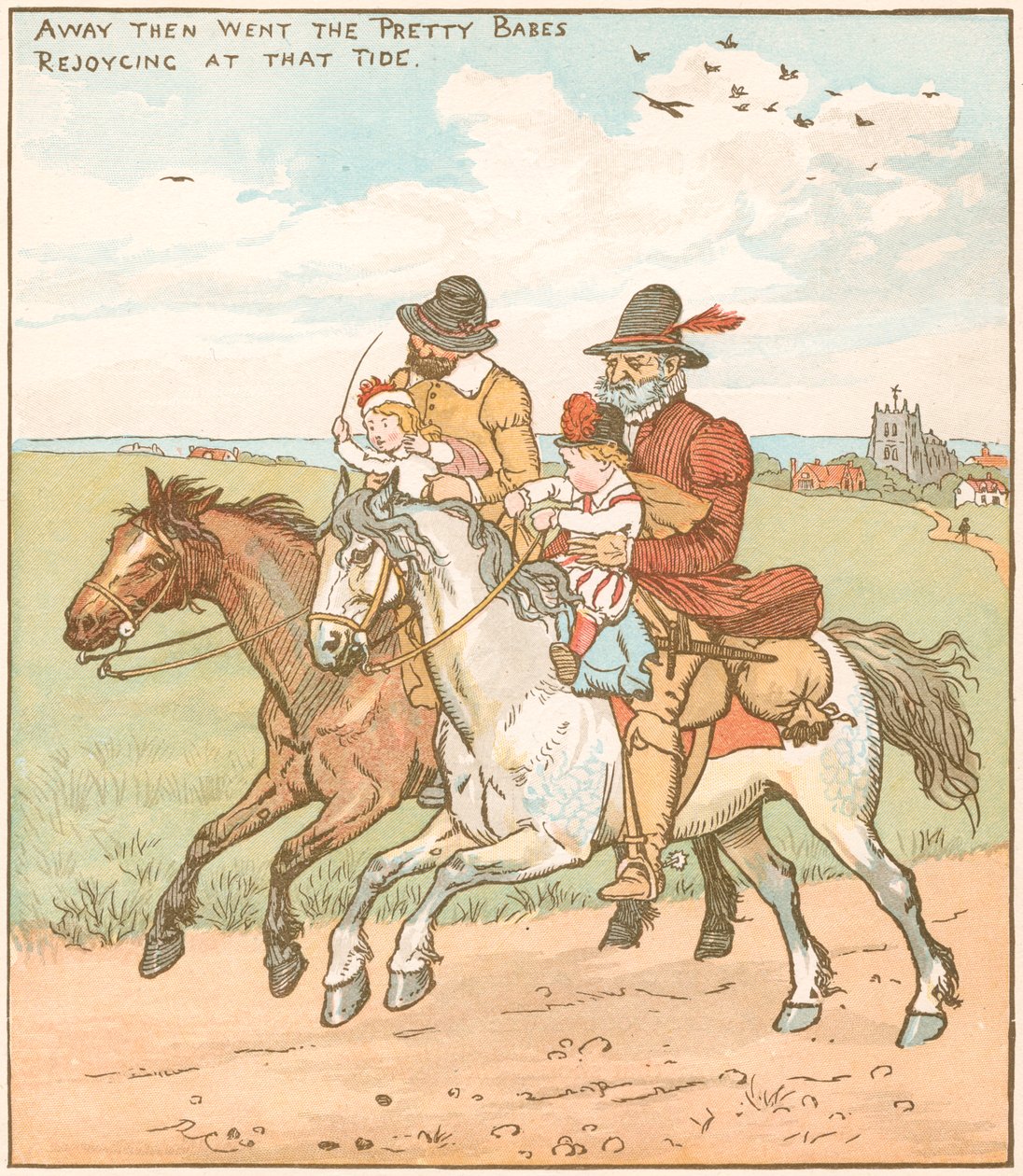 Scène uit The Babes in the Wood, 1878 door Randolph Caldecott