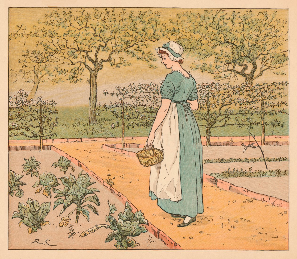 Dus ging ze de tuin in, c1885, 1934 door Randolph Caldecott