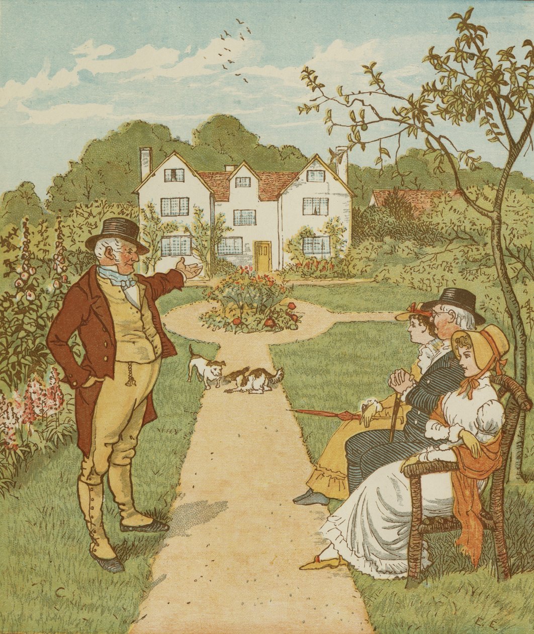 Het huis dat Jack bouwde, cumulatieve kinderrijm. Illustratie door Randolph Caldecott. door Randolph Caldecott
