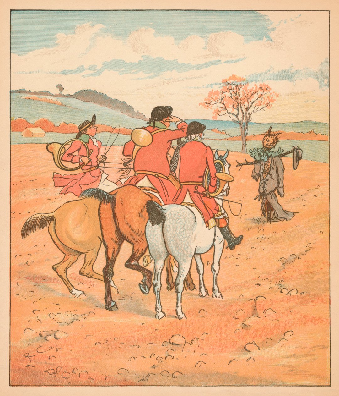 ...het eerste wat ze vonden, was een versleten boeman, in een veld... door Randolph Caldecott