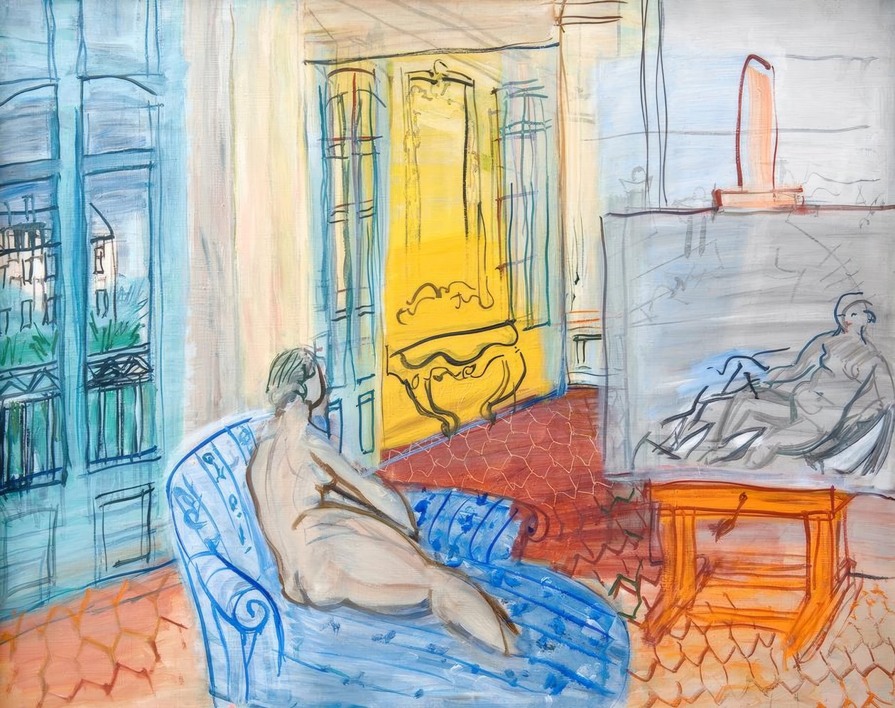 Een model in de studio op de Place Arago in Perpignan door Raoul Dufy