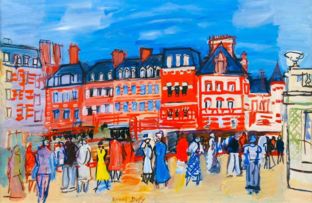 Huizen in Trouville door Raoul Dufy