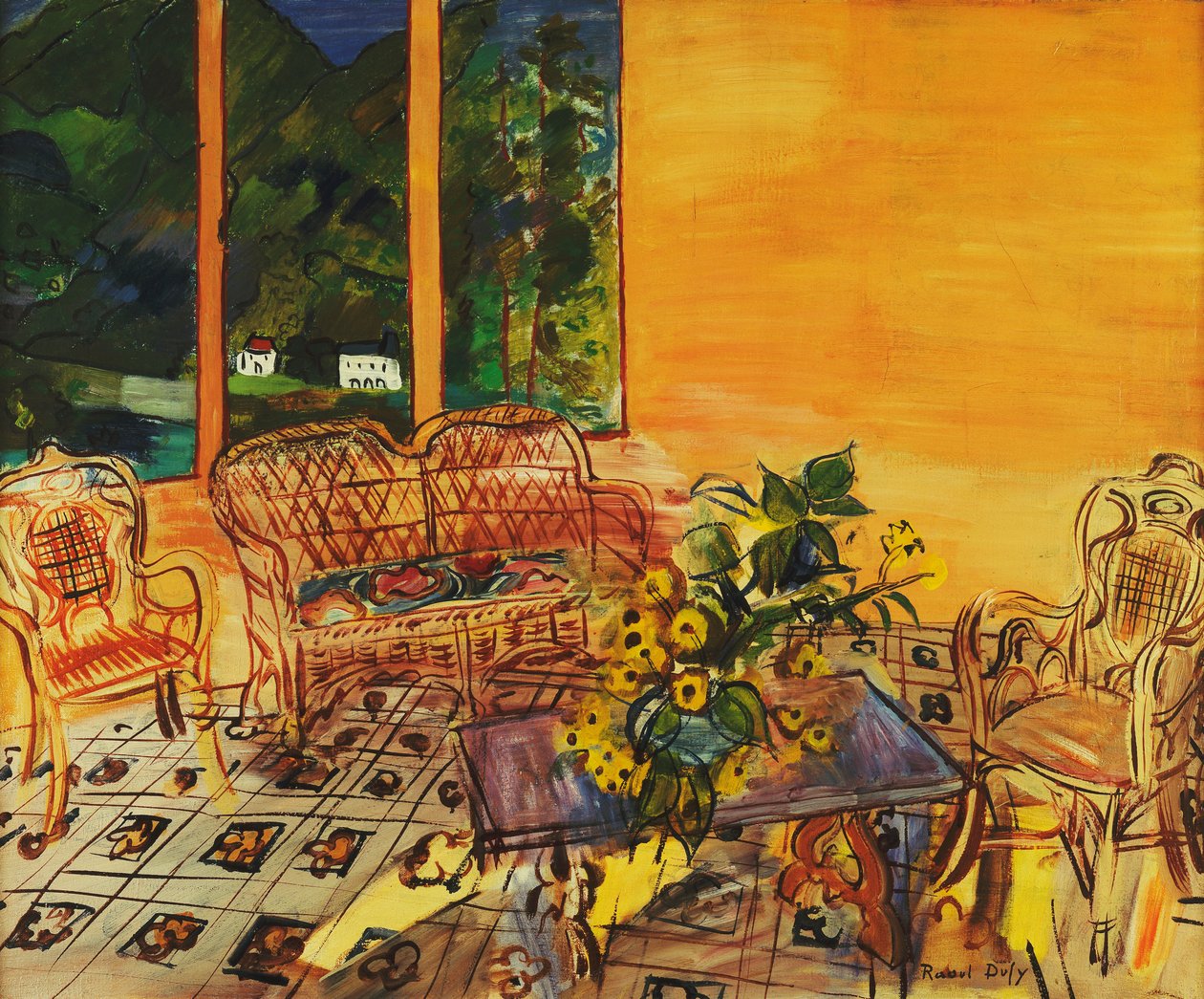 Interieur, Vernet les Bains; Interieur, Vernet les Bains door Raoul Dufy