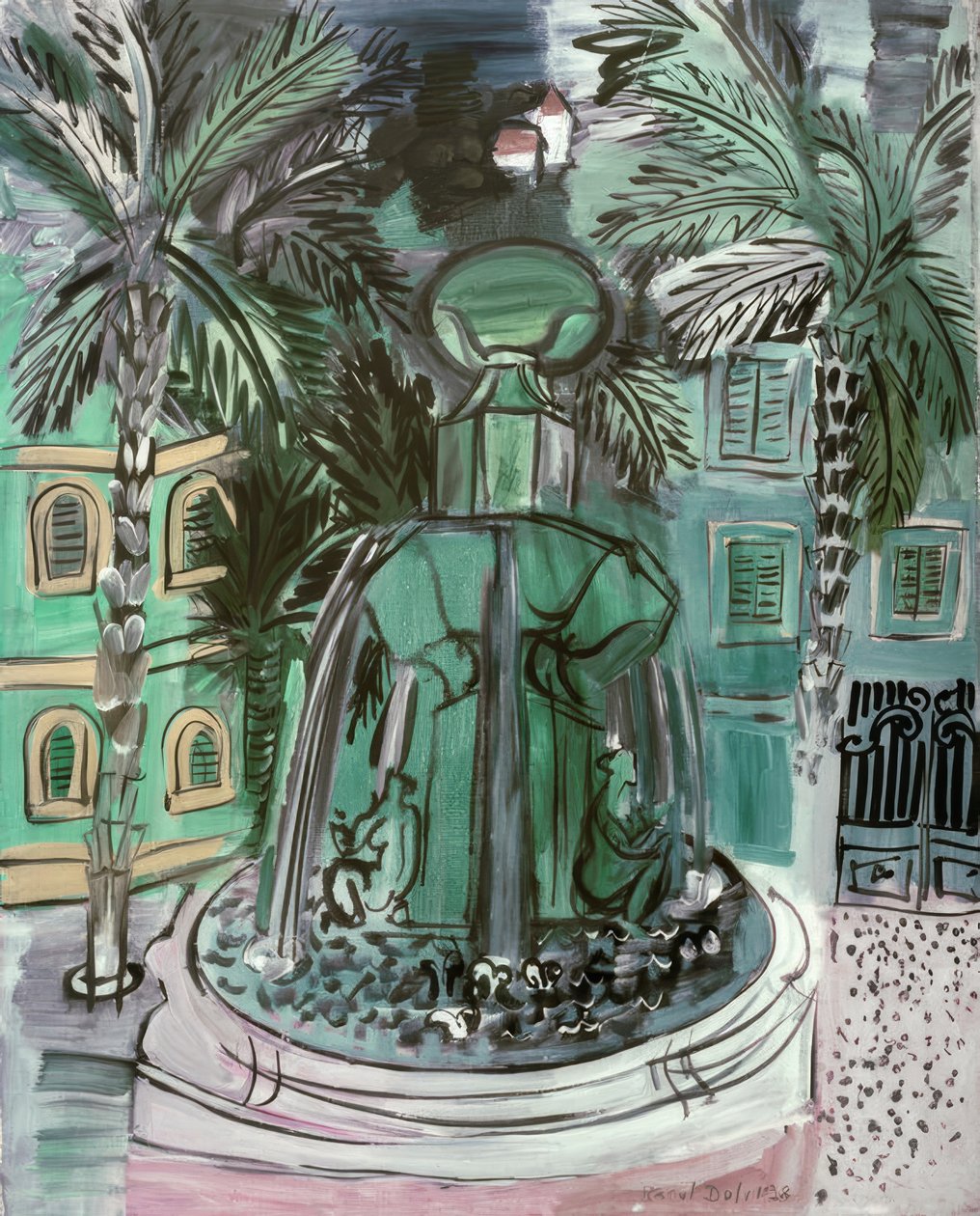 La Fontaine in Hyères door Raoul Dufy