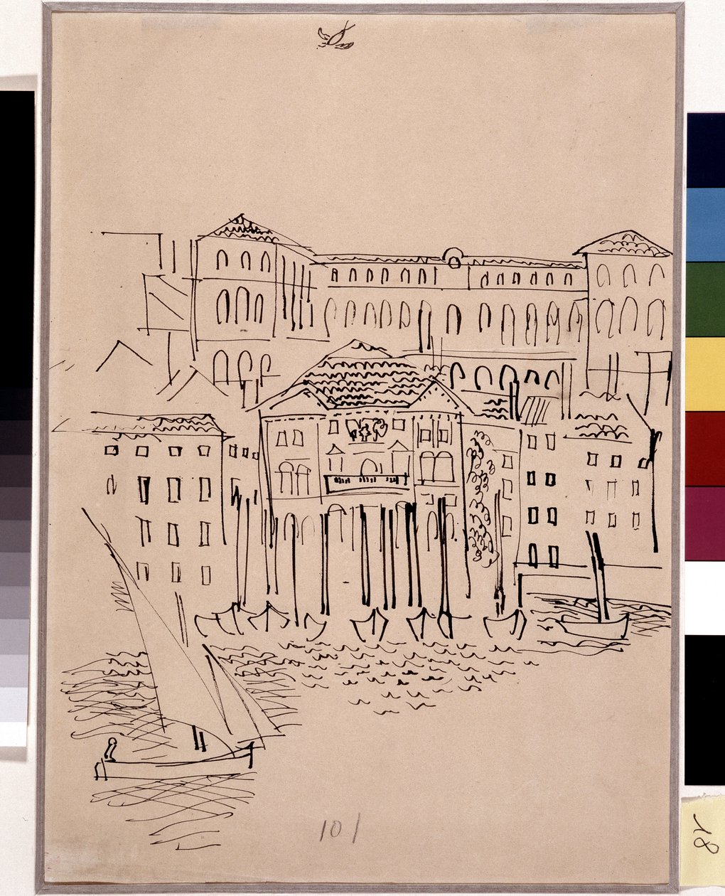 Marseille, de haven, het stadhuis en Hotel Dieu door Raoul Dufy