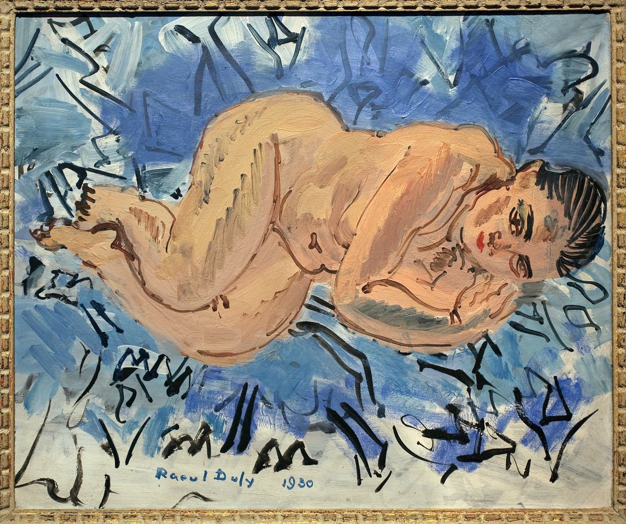 Vrouwelijk naakt. Schilderij van Raoul Dufy (1877-1953), olieverf op doek door Raoul Dufy