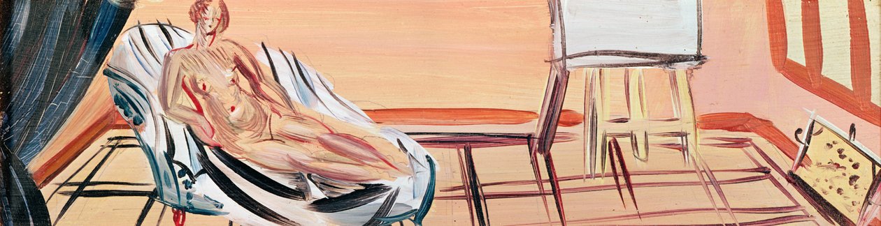 Naakt met schildersezel (olieverf op doek) door Raoul Dufy