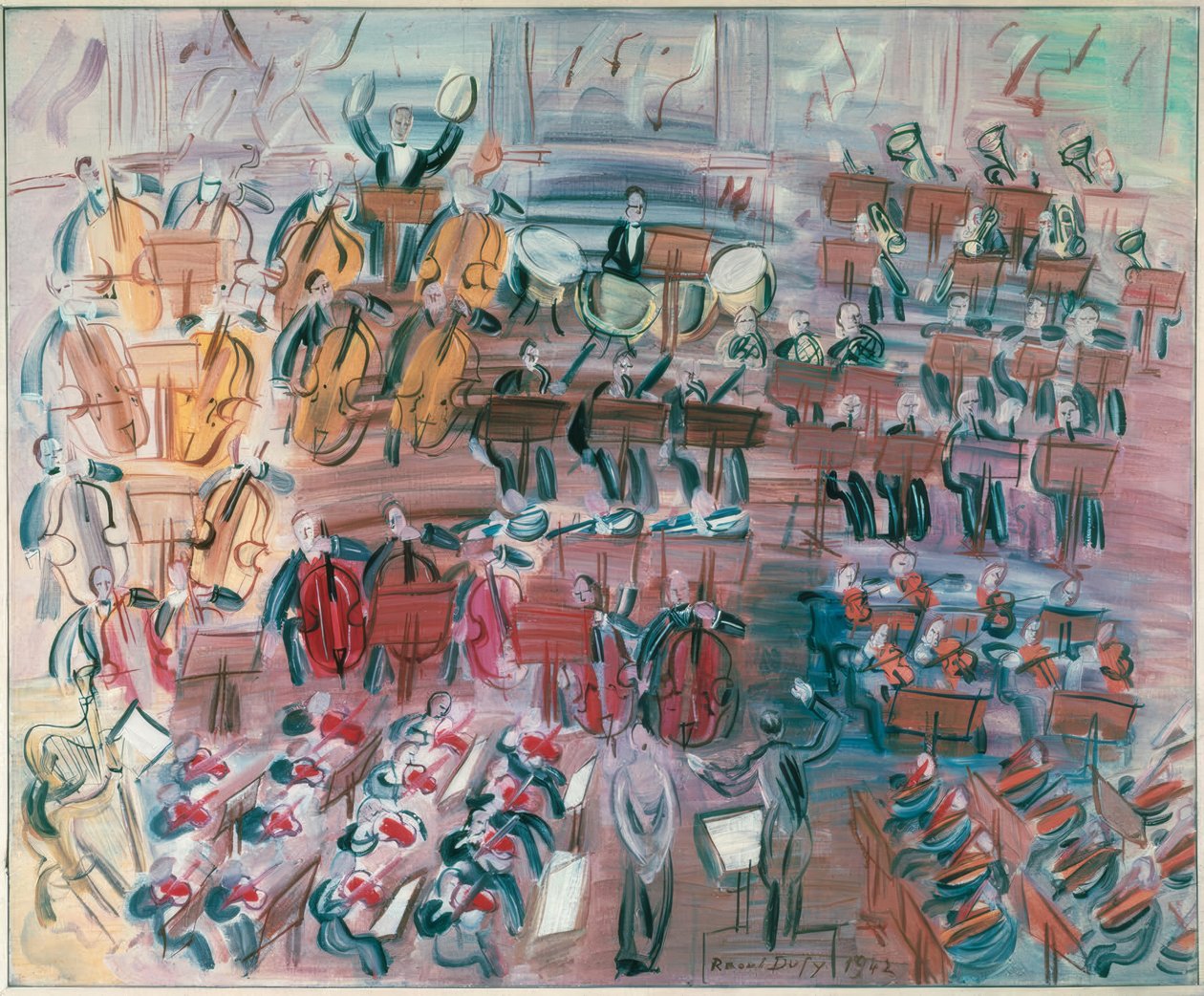 Orkest met zangeres door Raoul Dufy
