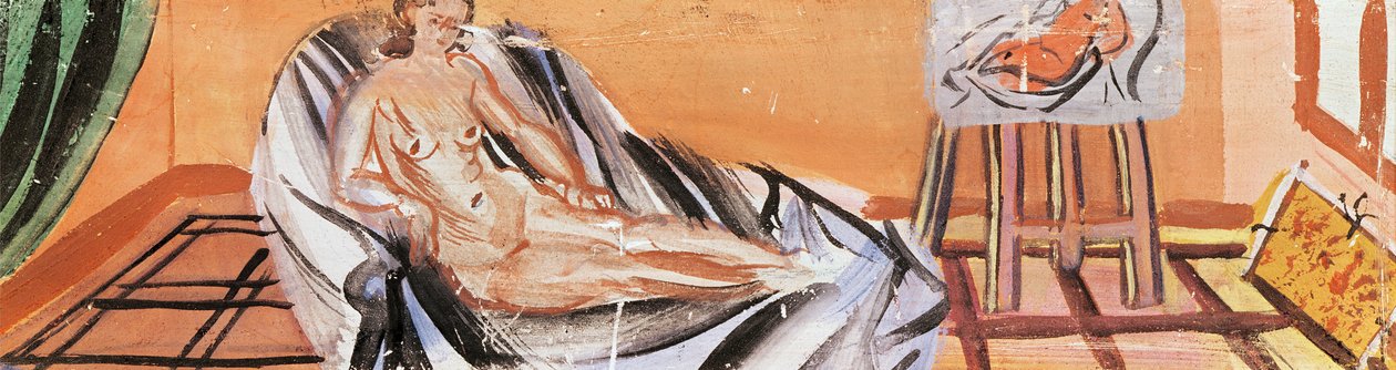 Liggend naakt in het atelier van de kunstenaar (olieverf op doek) door Raoul Dufy