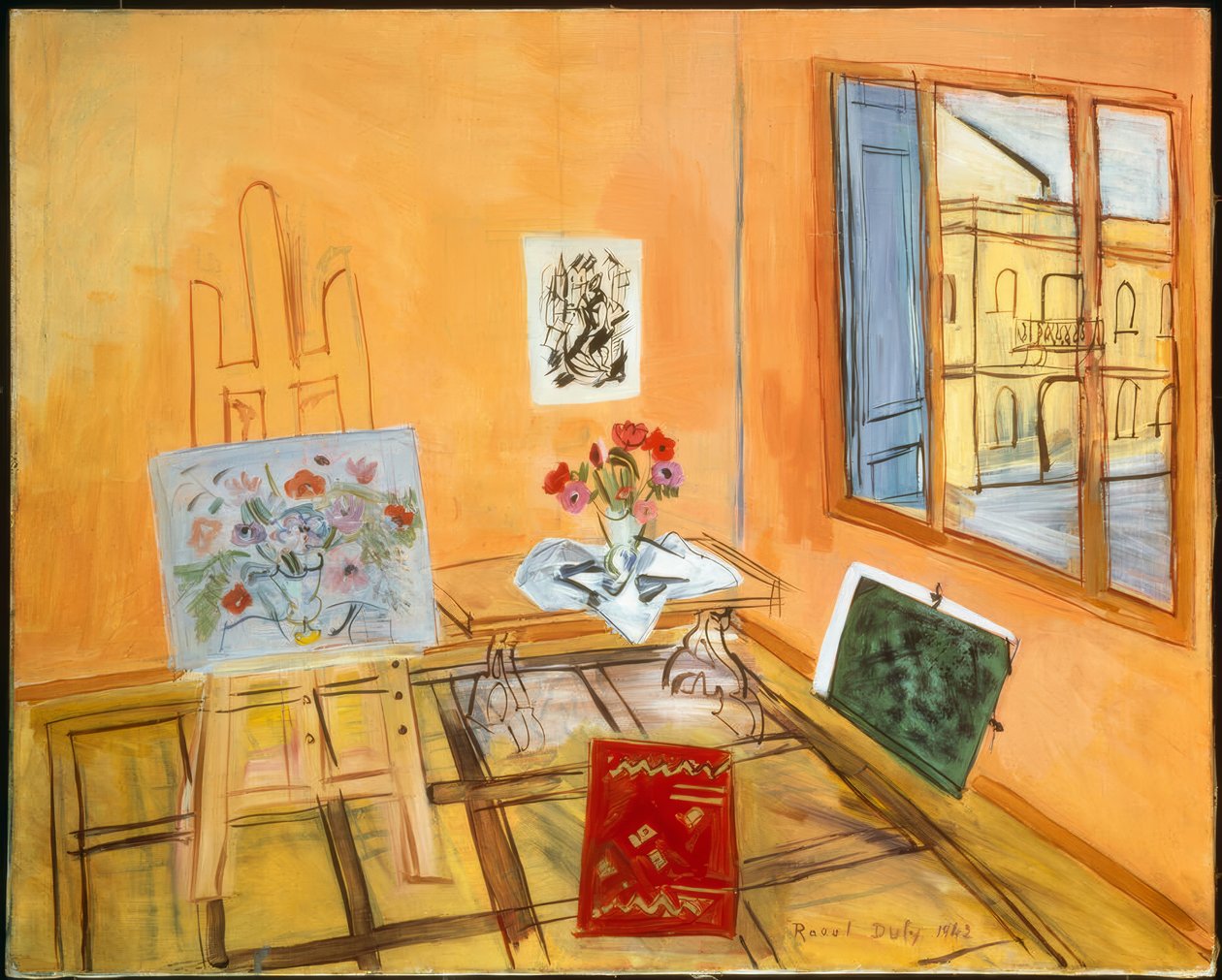 Studio met boeket door Raoul Dufy