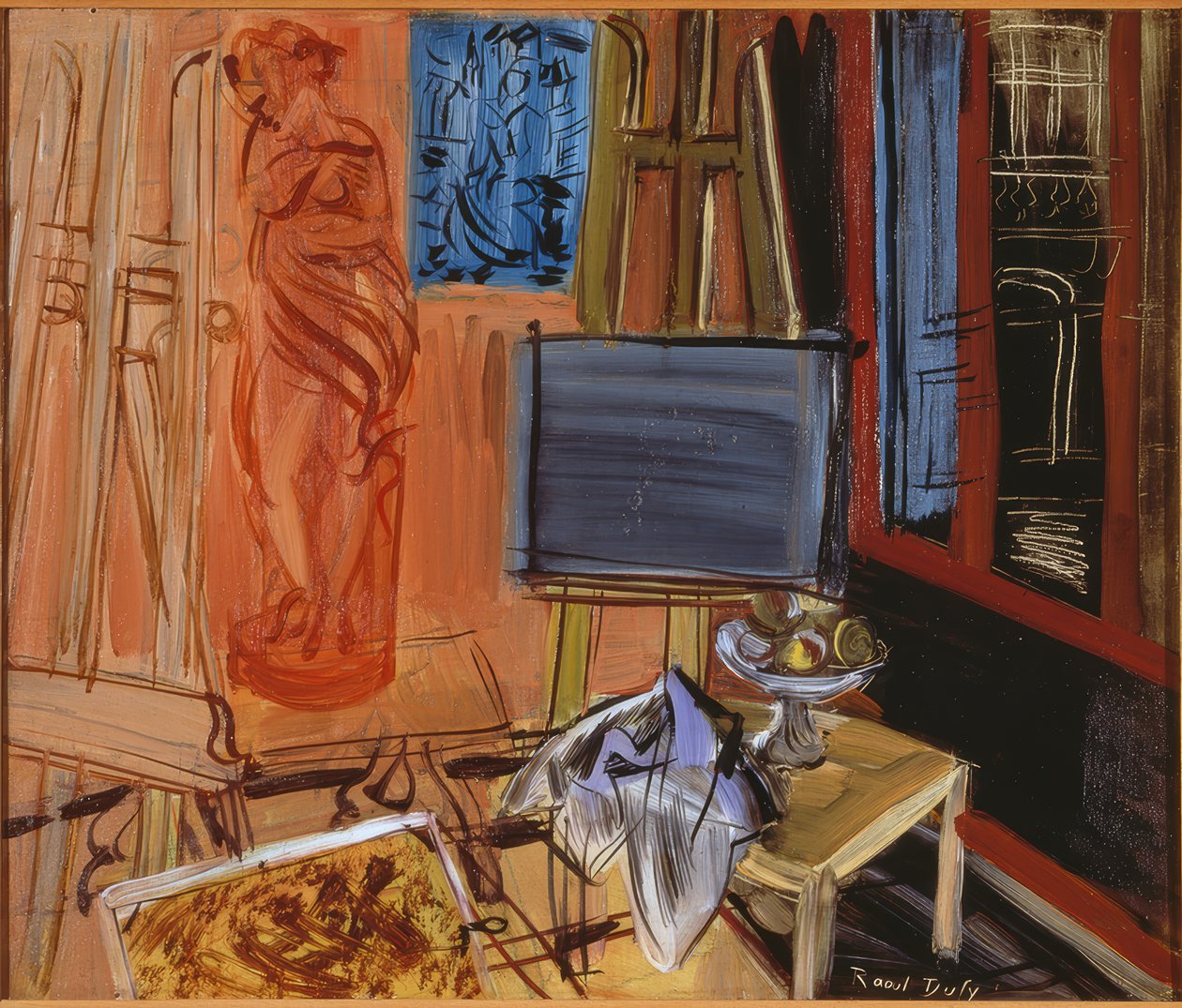Studio met fruitschaal door Raoul Dufy