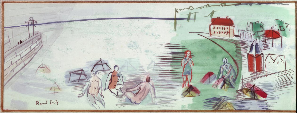 Het strand door Raoul Dufy