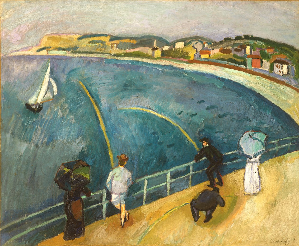 Het strand van Sainte-Adresse door Raoul Dufy