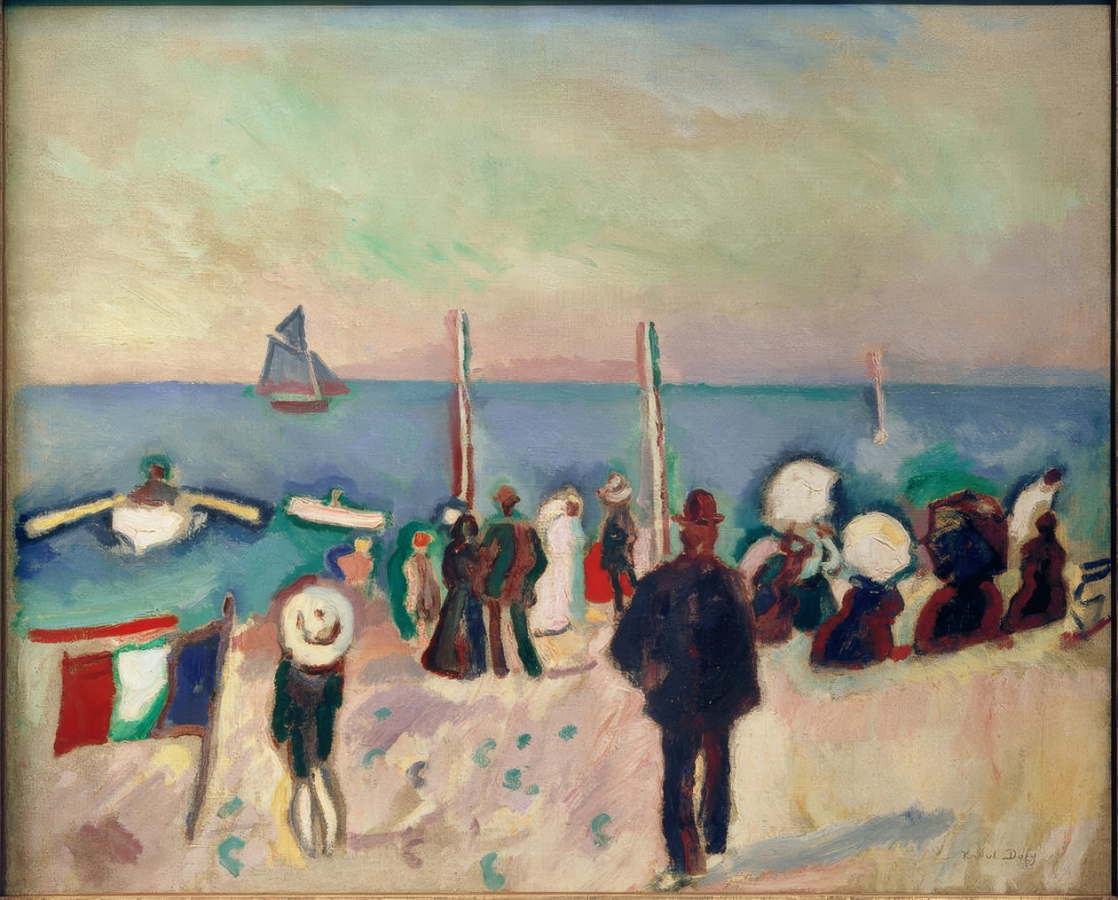 Het strand van Sainte-Adresse door Raoul Dufy