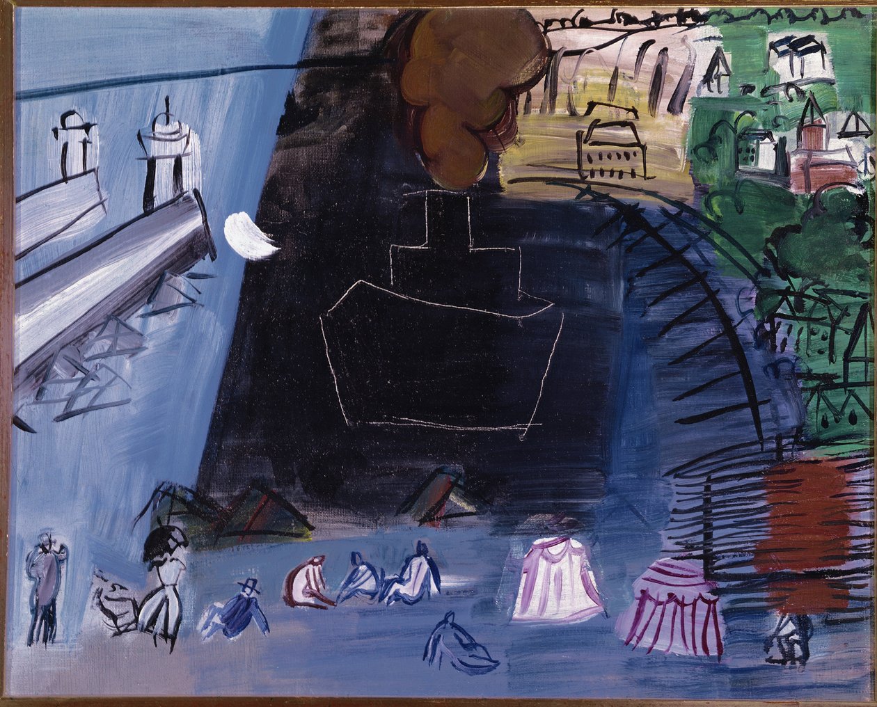 De zwarte lading (olieverf op doek, 20e eeuw) door Raoul Dufy