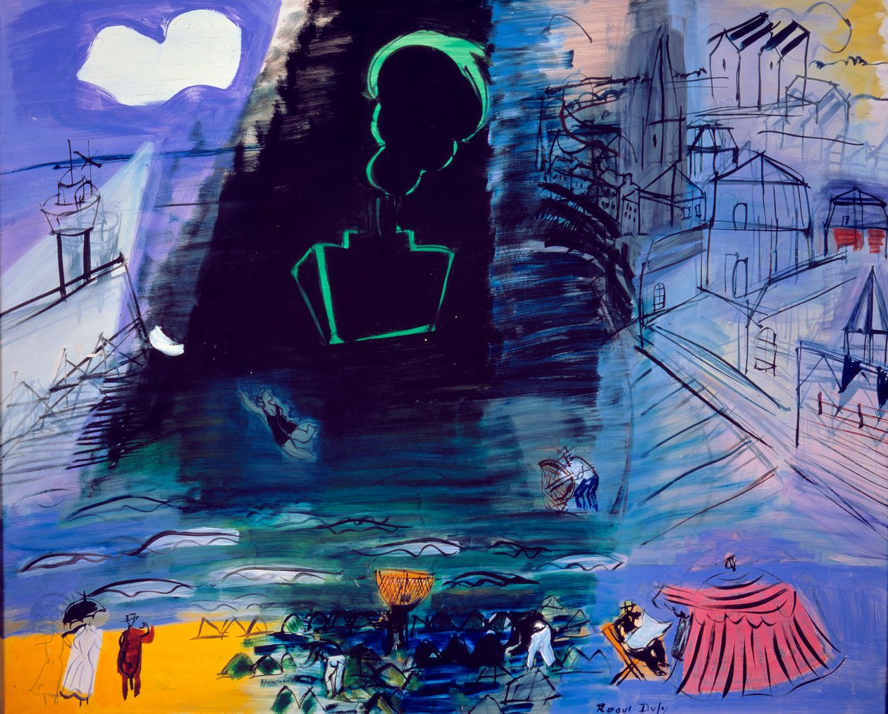 De zwarte lading, 20e eeuw (olieverf op doek) door Raoul Dufy