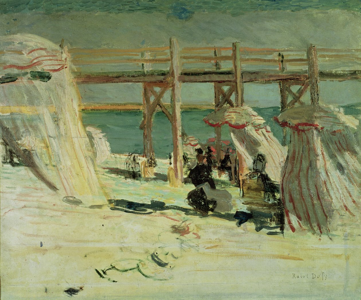 De golfbreker bij Sainte-Adresse door Raoul Dufy