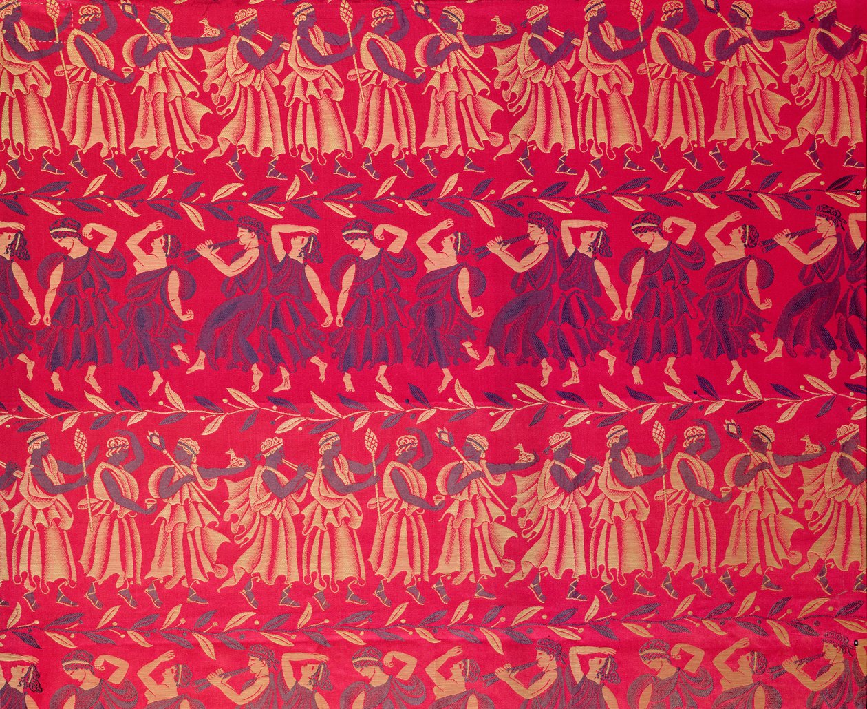 "De koets van Orpheus", een zijden damast ontworpen door Raoul Dufy (1878-1953), geweven door Bianchini-Ferier door Raoul Dufy